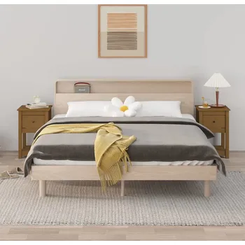 Noční stolek vidaXL Noční stolky 2 ks 40 x 35 x 61,5 cm masivní borové dřevo [821730] Barva: medová hnědá