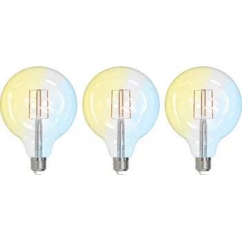 Lampička LUUMR Smart LED žárovky sada 3 E27 G125 7W čiré Tuya přehledně