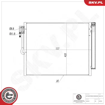 Ventilátor topení a klimatizace Kondenzátor klimatizace ESEN SKV 86SKV133