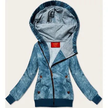 Dámská mikina Světle modrá vypasovaná dámská mikina s asymetrickým zipem LHD (AMG-61) odstíny modré XL (42)