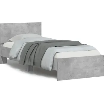 Postel vidaXL Rám postele s čelem a LED osvětlením 90 x 190 cm [838835] Barva: Betonová šedá