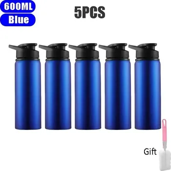 Láhev Nerezová sportovní láhev 600 ml na kolo | láhev na vodu, cestovní láhev - Modrá 5 ks