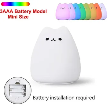 Noční světlo Roztomilé dětské noční světlo kočka | noční světlo, dětská lampička - B.