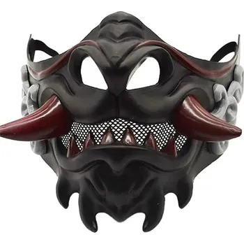 Samurajská halloweenská cosplay maska | maska, doplněk - Černý