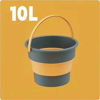 kbelík Skládací kbelík s víkem na cesty | skládací kbelík, kbelík s víkem - Modrá 10L