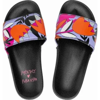 Dámské žabky Dámské pantofle Meatfly X Hudson Pura Vida 2024 Lila Love 37 EU