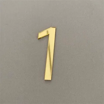 Domovní cedule Samolepicí 3D číslo na dům z akrylátu | domovní číslo, číslo popisné - zlato 1