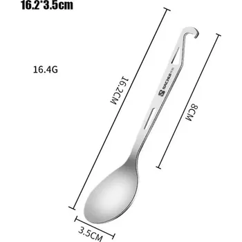 Příbor Titanová lžíce s dlouhou rukojetí | titanová lžíce, turistické nádobí - 7