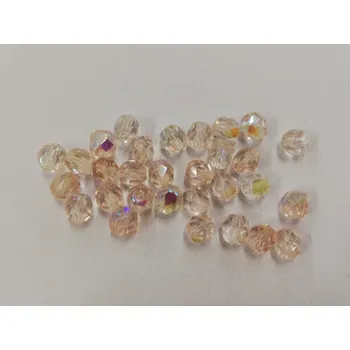 Dětské navlékací korálky Korálky broušené - ohňovky 6mm - rozalín - 30ks