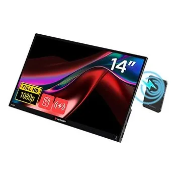 Monitor Verbatim přenosný dotykový monitor s powerbankou, LIGHT, 14", Full HD (1920 x 1080), 60Hz, černý