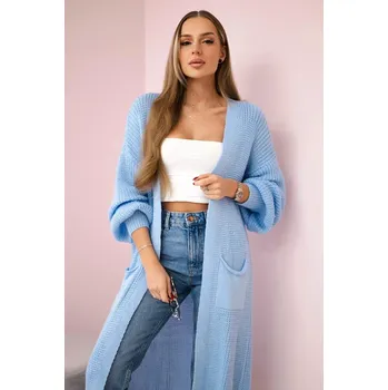 Dámský svetr Svetr dlouhý kardigan modrý UNI