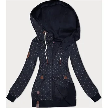 Dámská mikina Tmavě modrá dámská rozepínací mikina se stahovacími lemy (2306) odstíny modré XXL (44)