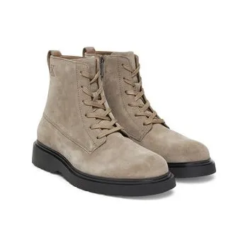 Dámská móda Calvin Klein Kotníková obuv Combat Ess Lace Up Zip Boot Su YM0YM01371 Šedá 45