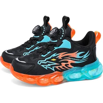 Chlapecké tenisky Dětské kožené tenisky s dračím motivem Velikost: 29, Barva (Varianta): Oranžová