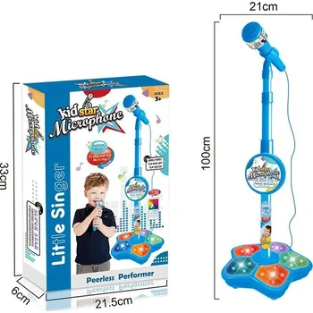 Hudební nástroj pro děti Dětský karaoke mikrofon se stojanem | mikrofon, hračka - Modrý