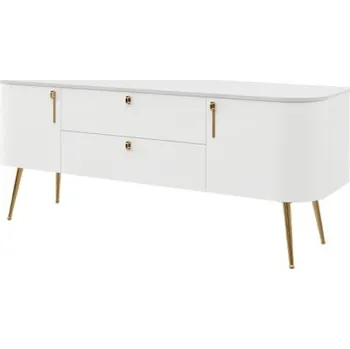 Televizní stolek TV stolek Gendry - bílá, dub furneo