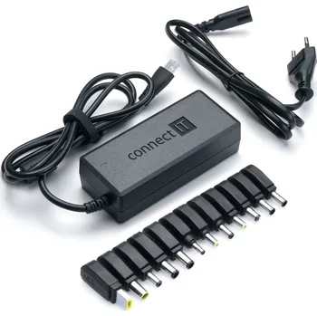 Adaptér k notebooku Connect IT Notebook Power univerzální notebookový adaptér 70 W - 12 konektorů Univerzální adaptér 70 W s LED kontrolkou, 12 koncovkami a kompaktním designem. Vhodný pro většinu běžných značek noteboo