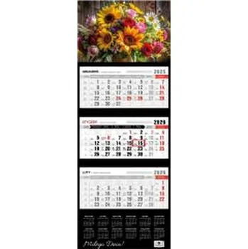 Kalendář Kalendarz 2026 trójdzielny premium bukiet