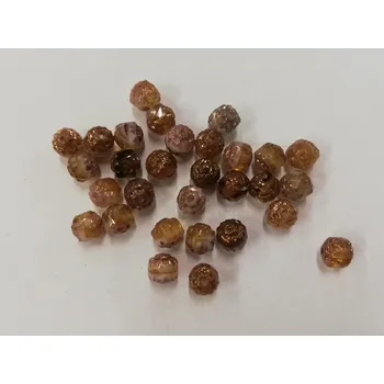 Dětské navlékací korálky Korálky katedrály - ohňovky s brozovým blistrem 6mm - žíhaná - 30ks