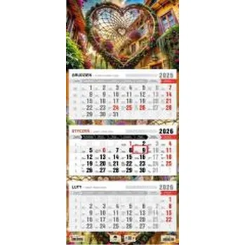 Kalendář Kalendarz 2026 trójdzielny płaska główka łapacz