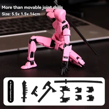 Figurka 3d robot pohyblivá figurka pro děti | hračka, figurka - Růžová barva