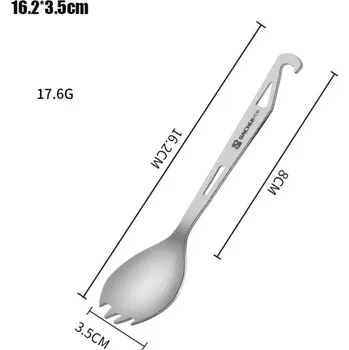 Příbor Titanová lžíce s dlouhou rukojetí | titanová lžíce, turistické nádobí - 6