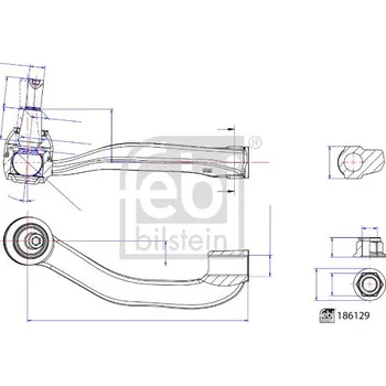 Táhlo řízení Hlava příčného táhla řízení FEBI BILSTEIN 186129