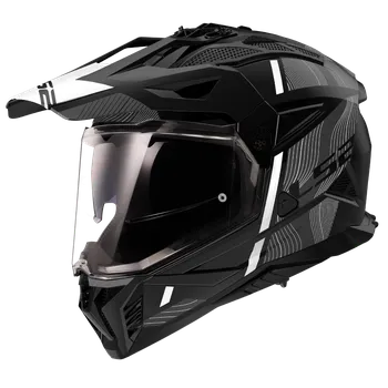 Helma na motorku LS2 MX702 Pioneer II Hill matně černá/bílá XS