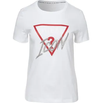 Dámské tričko Dámské Tričko s krátkým rukávem GUESS SS CN ICON TEE W3YI42I3Z13-G011 – Bílá XS