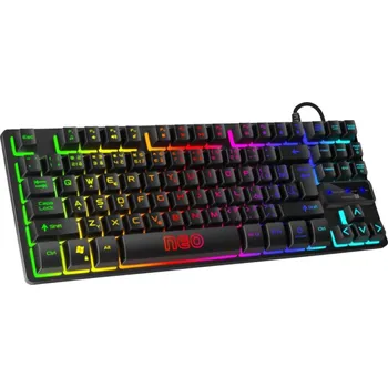 Connect IT NEO Compact herní klávesnice, CZ/SK - černá Kompaktní TKL herní klávesnice CKB-3589-CS s RGB podsvícením, CZ/SK layoutem, multimediálními klávesami a prémiovým opletem – ideální pro hráče