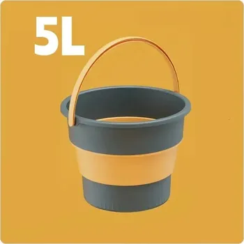 kbelík Skládací kbelík s víkem na cesty | skládací kbelík, kbelík s víkem - Modrá 5L