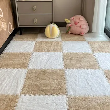 Dětský pěnový koberec puzzle s výplní | dětský koberec, herní podložka - kaměl bílá , 4 ks