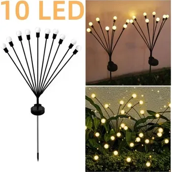 Venkovní osvětlení Led solární zahradní světla houbičky | solární světla, dekorace - 10 míčků Warm