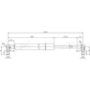 Kapota Plynová vzpěra 440-610mm DEUTZ