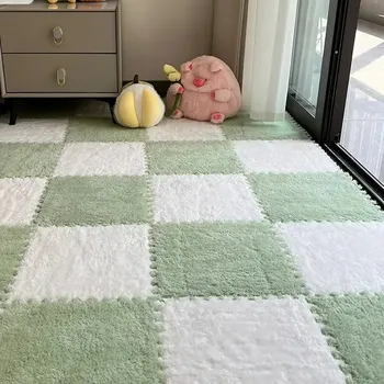 Koberec Dětský pěnový koberec puzzle s výplní | dětský koberec, herní podložka - bílá mint , 4 ks