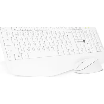 Connect IT Combo bezdrátová klávesnice + myš (+1x AAA +1x AA baterie) CZ/SK - bílá Elegantní bílý bezdrátový set CKM-7804-CS s CZ/SK lokalizací, 13 multimediálními klávesami, tichým chodem a jedním U