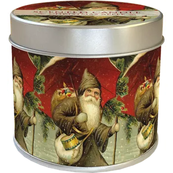 Svíčka Vonná svíčka v plechové dóze Christmas Collage Santa