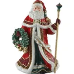 Goebel Santa s věncem a holí 33 cm figurka – Fitz & Floyd XMAS