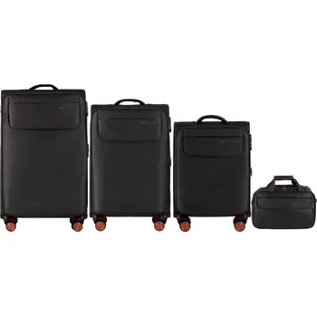 Tmavě šedá sada cestovních kufrů a příručního zavazadla TRN01 Set of 3 suitcases (L,M,S) Wings, Grey + carry-on bag Velikost: Sada kufrů