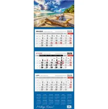 Kalendář Kalendarz 2026 trójdzielny premium plaża