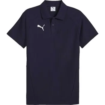 Pánské oblečení Pánské polo triko Puma TEAMEVOSTRIPE POLO L Tmavě modrá, Bílá