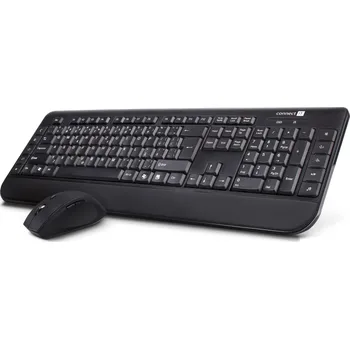 Connect IT Combo bezdrátová klávesnice + myš (+4x AAA baterie), CZ+SK - černá Elegantní bezdrátový set CI-185 s pohodlnou opěrkou rukou, 10 multimediálními klávesami a přesnou optickou myší. Jednoduc