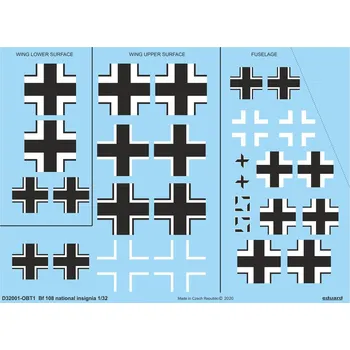 Plastikový model Eduard 1/32 Bf 108 national insignia (EDUARD)