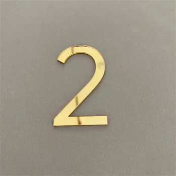 Domovní cedule Samolepicí 3D číslo na dům z akrylátu | domovní číslo, číslo popisné - Zlato 2
