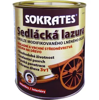 barva a nátěr na dřevo SOKRATES SEDLÁCKÁ LAZURA TEAK 0,7KG