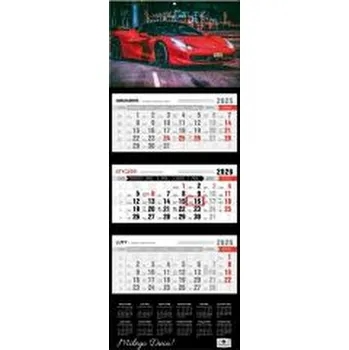 Kalendář Kalendarz 2026 trójdzielny premium super car