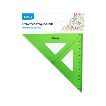 Set školních potřeb Pravítko trojúhelník s ryskou, zelené LUMA