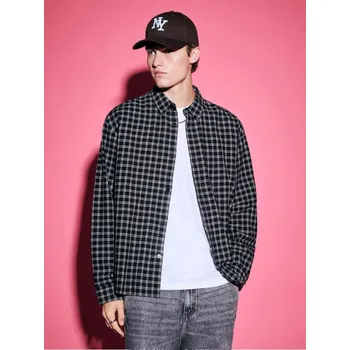 Pánská košile Kostkovaná košile - L - House - černá - 883GX-99X