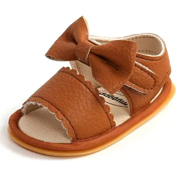 Dívčí sandály Letní sandálky pro miminko s mašlí Velikost: 0-6M, Barva (Varianta): Reddish Brown