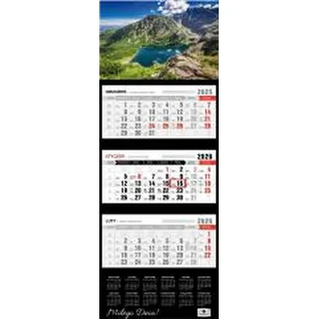 Kalendář Kalendarz 2026 trójdzielny premium czarny staw